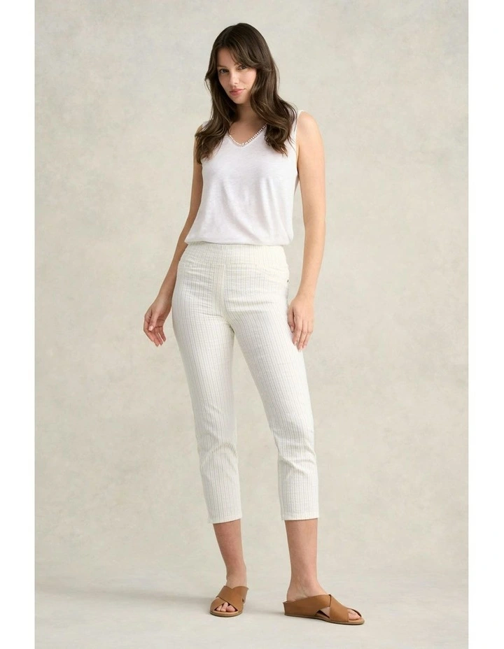 3/4 Seersucker Bengajean in Yellow & White Stripe image 2