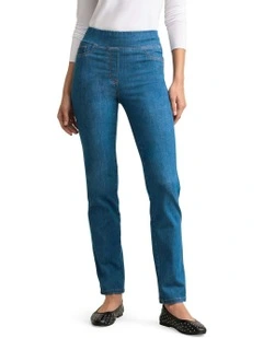 Bengajean Full Length Straight Leg in Indigo Mid Wash