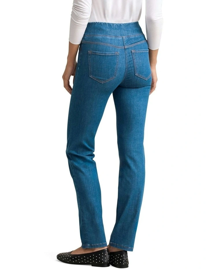 Bengajean Full Length Straight Leg in Indigo Mid Wash image 2