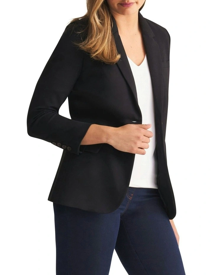Classic Ponte Blazer in Black image 3