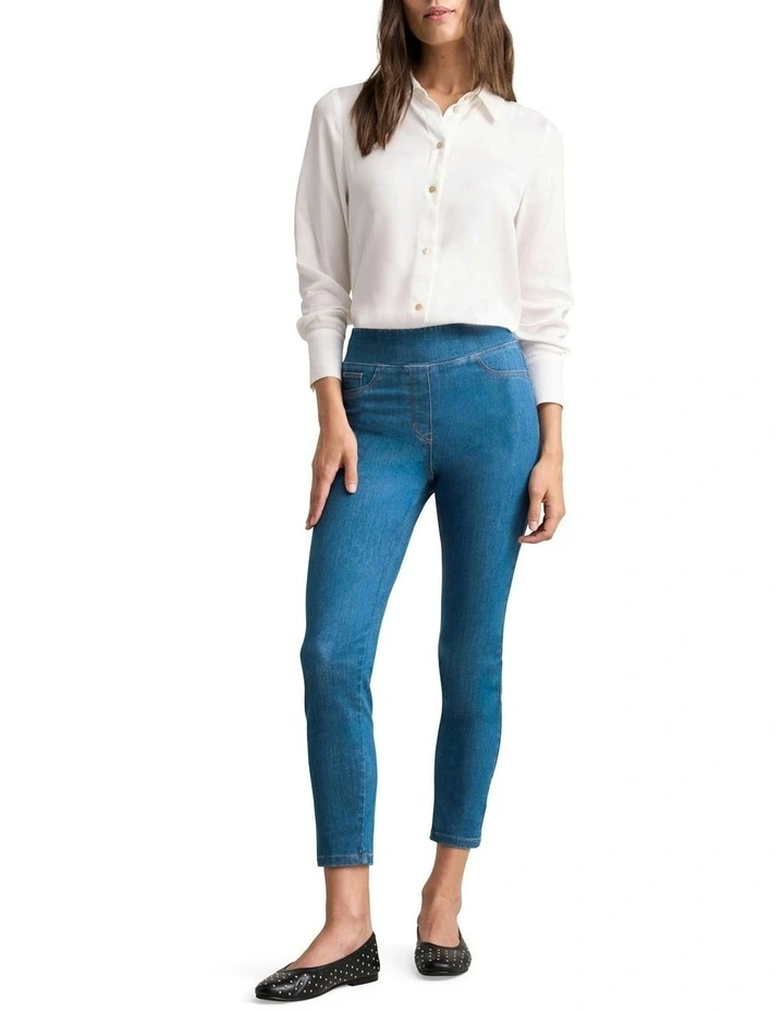 Bengajean 7/8 Skinny Leg in Indigo Mid Wash image 4