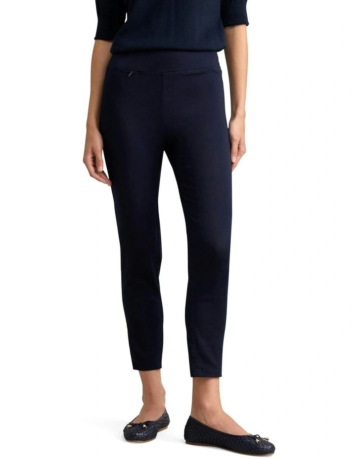 Zip Detail 7/8th Pant in Navy image 1