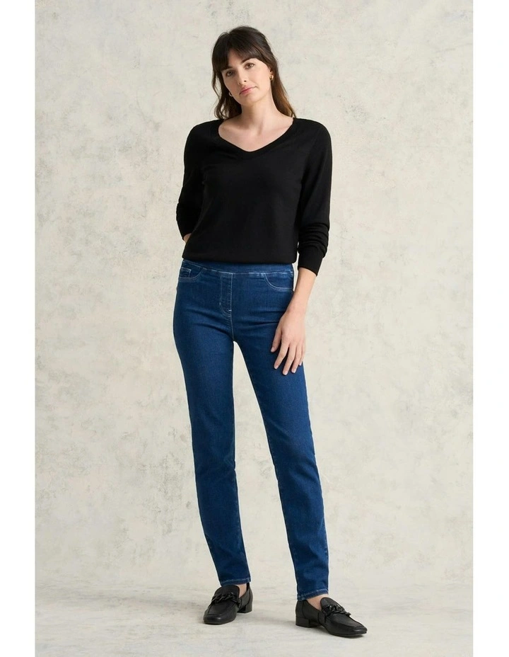 Straight Leg Bengajean in Mid Indigo image 1