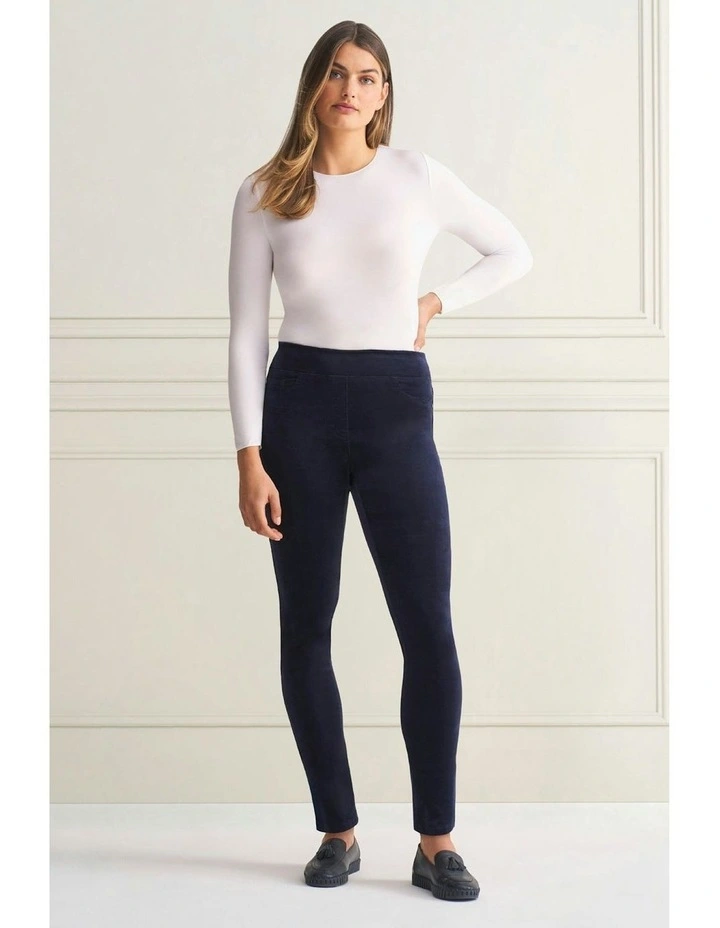 Velvet Skinny Leg Bengajean in Ink image 1