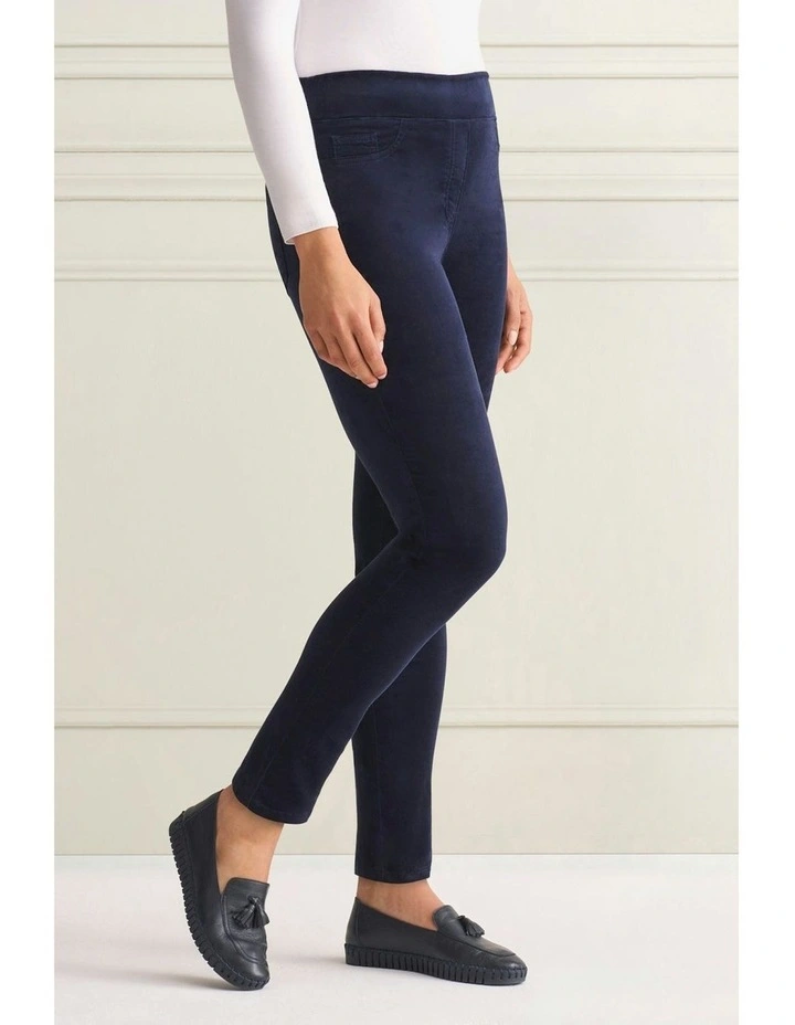 Velvet Skinny Leg Bengajean in Ink image 2