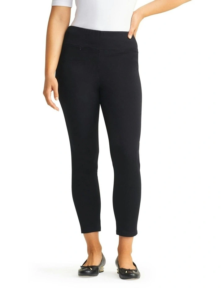 Zip Detail 7/8th Pant in Black Noir image 1