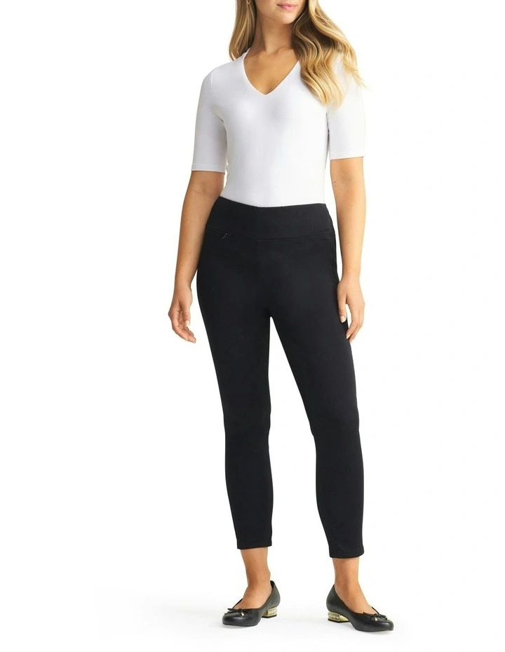 Zip Detail 7/8th Pant in Black Noir image 2