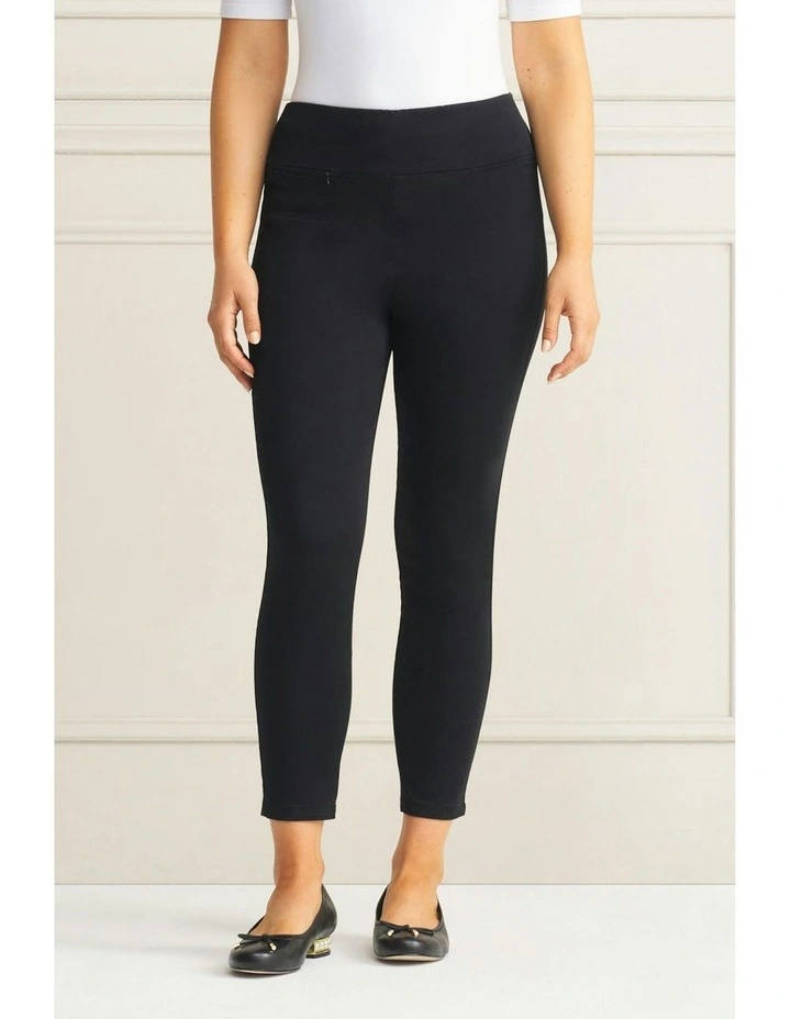 Zip Detail 7/8th Pant in Black Noir image 2