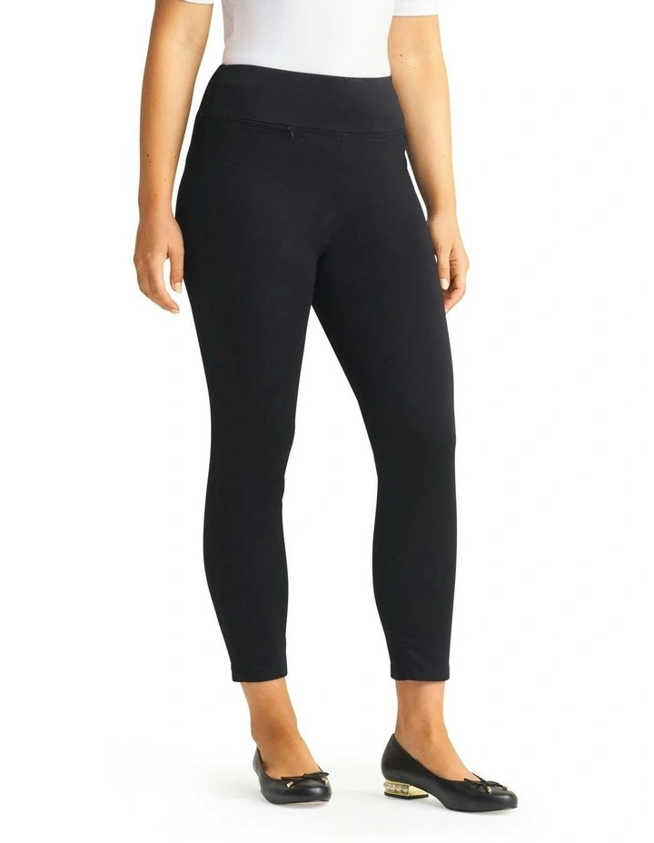 Zip Detail 7/8th Pant in Black Noir image 3