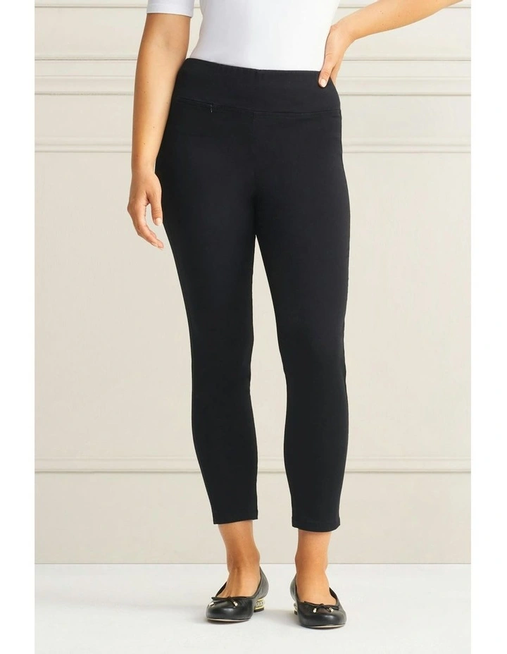 Zip Detail 7/8th Pant in Black Noir image 3