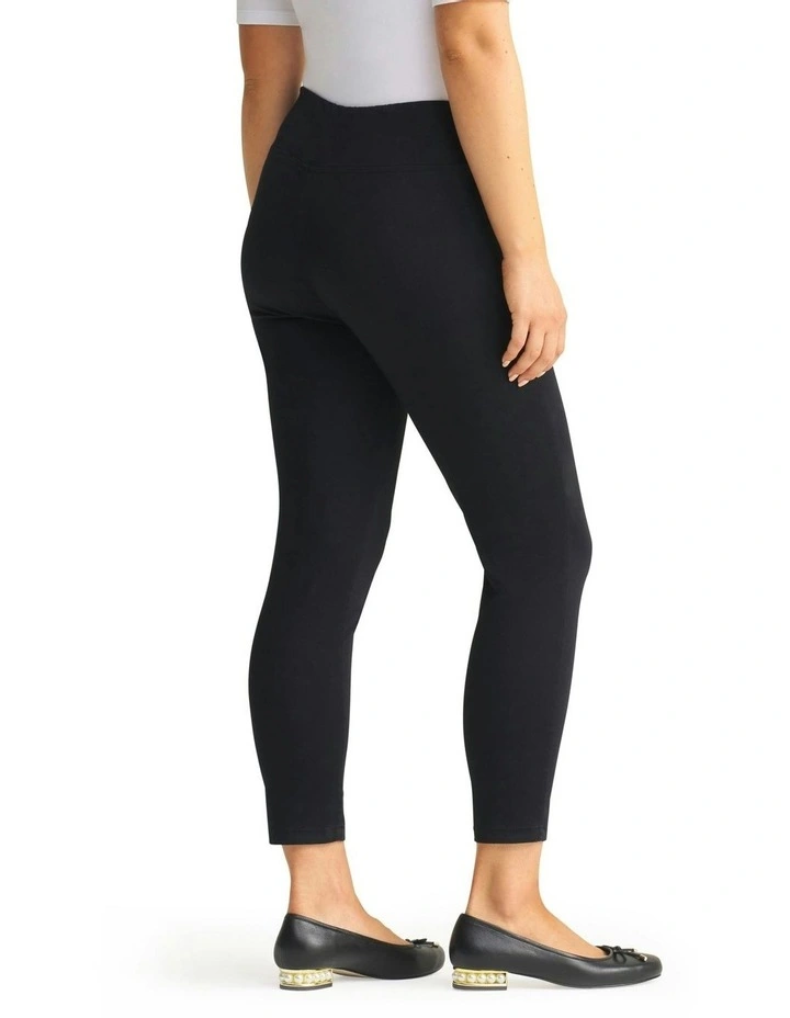 Zip Detail 7/8th Pant in Black Noir image 4