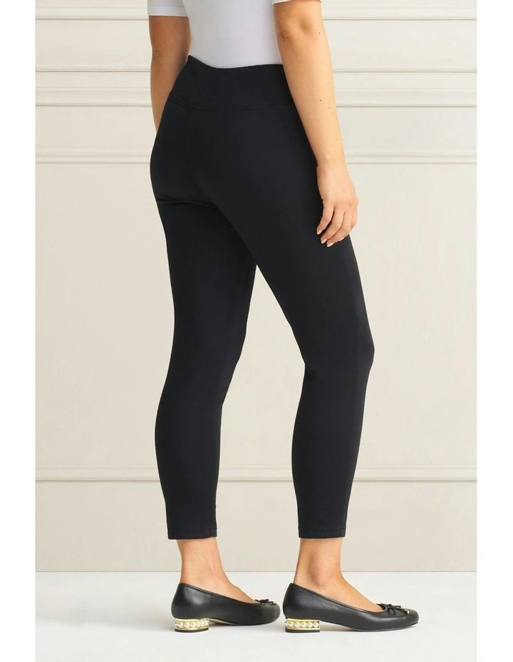 Zip Detail 7/8th Pant in Black Noir image 5