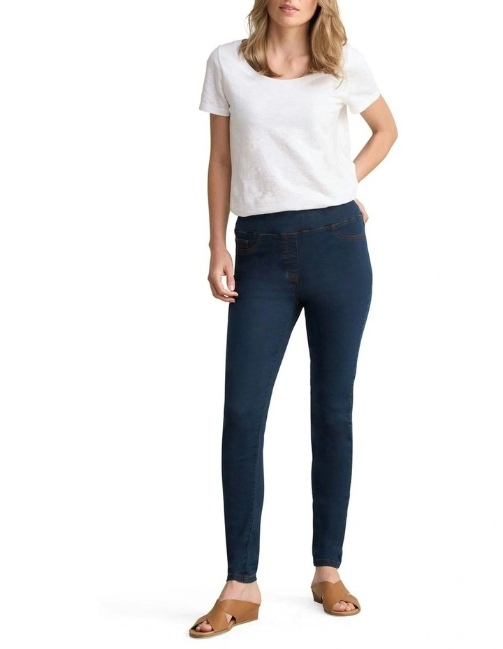 Bengajean Good Earth Cotton Skinny Leg Pant in Clean Denim Blue image 2