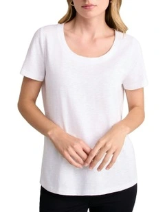 Organic Cotton Slub T-shirt in White