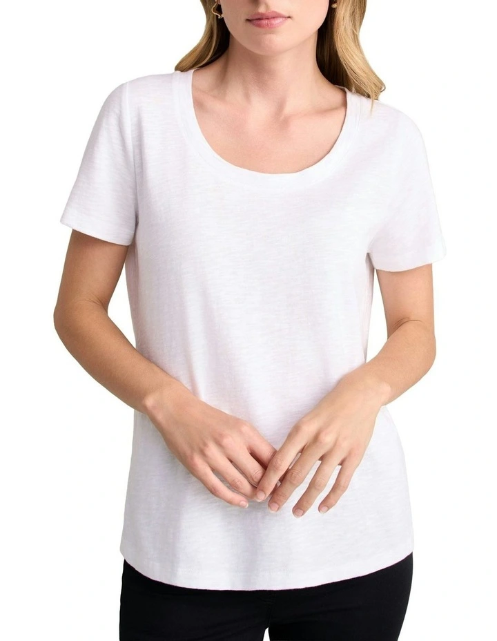 Organic Cotton Slub T-shirt in White image 1