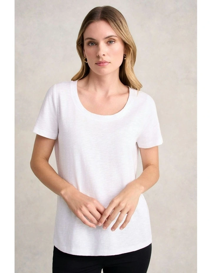 Organic Cotton Slub T-shirt in White image 1