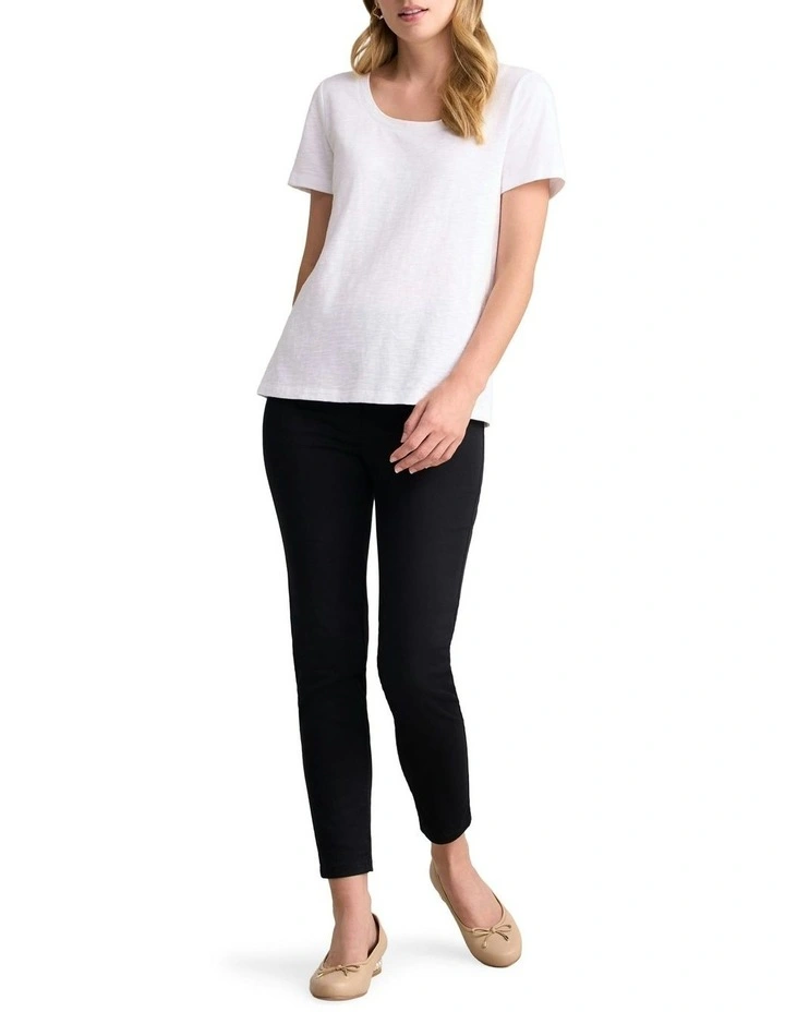 Organic Cotton Slub T-shirt in White image 3
