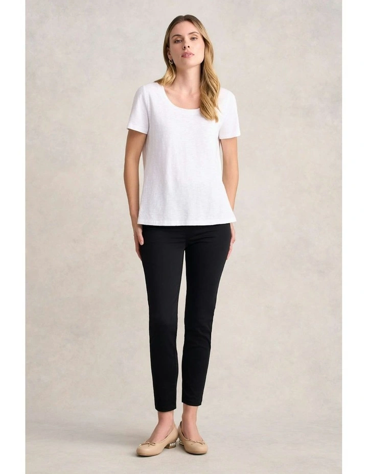 Organic Cotton Slub T-shirt in White image 3