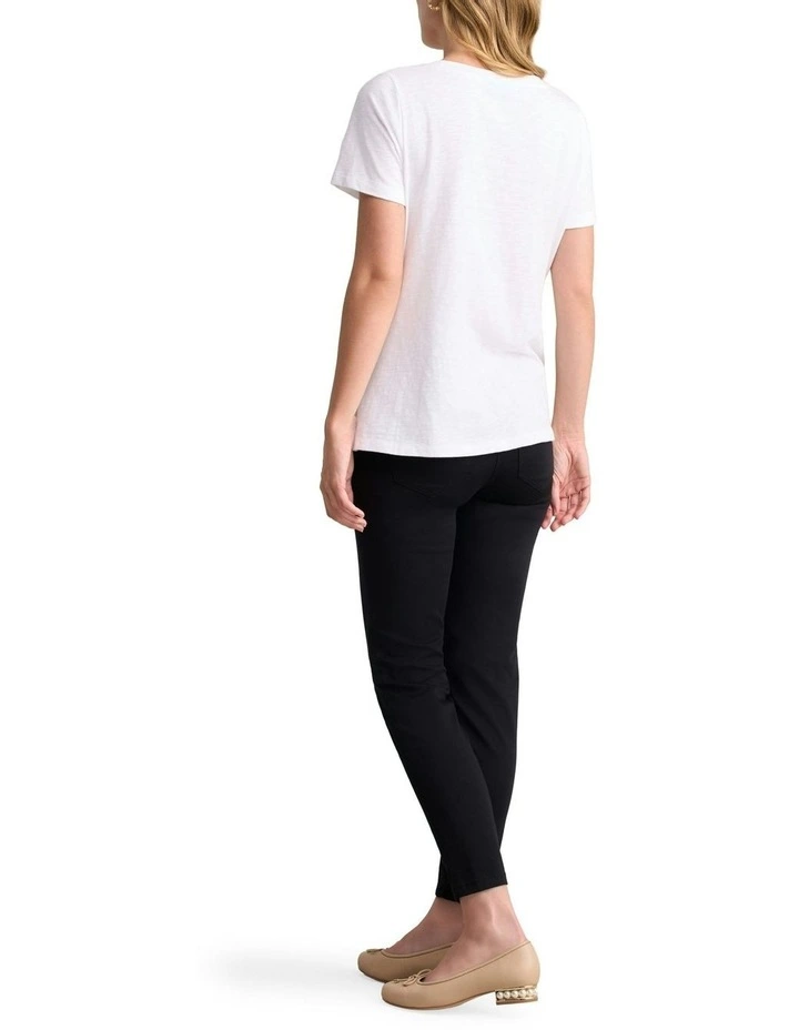 Organic Cotton Slub T-shirt in White image 4