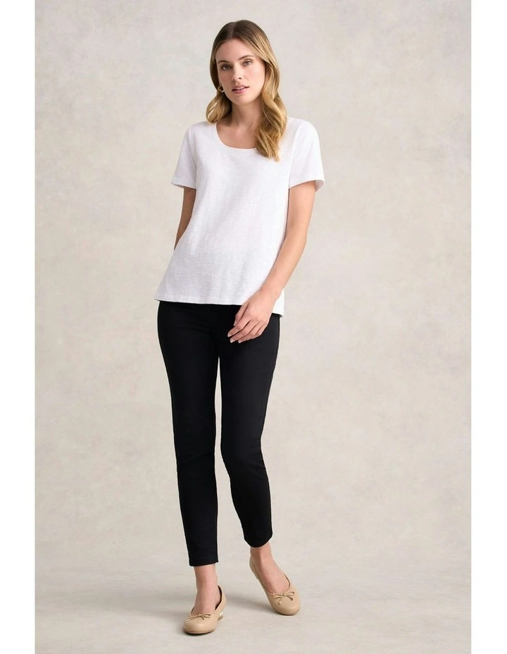 Organic Cotton Slub T-shirt in White image 4