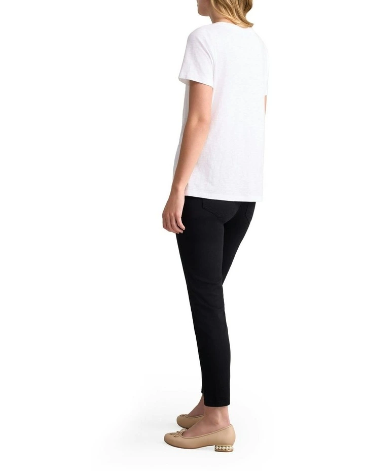 Organic Cotton Slub T-shirt in White image 5