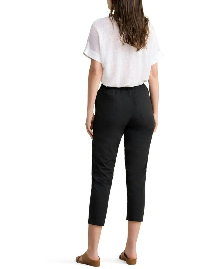 Lightweight Cotton Pant in Black image 2