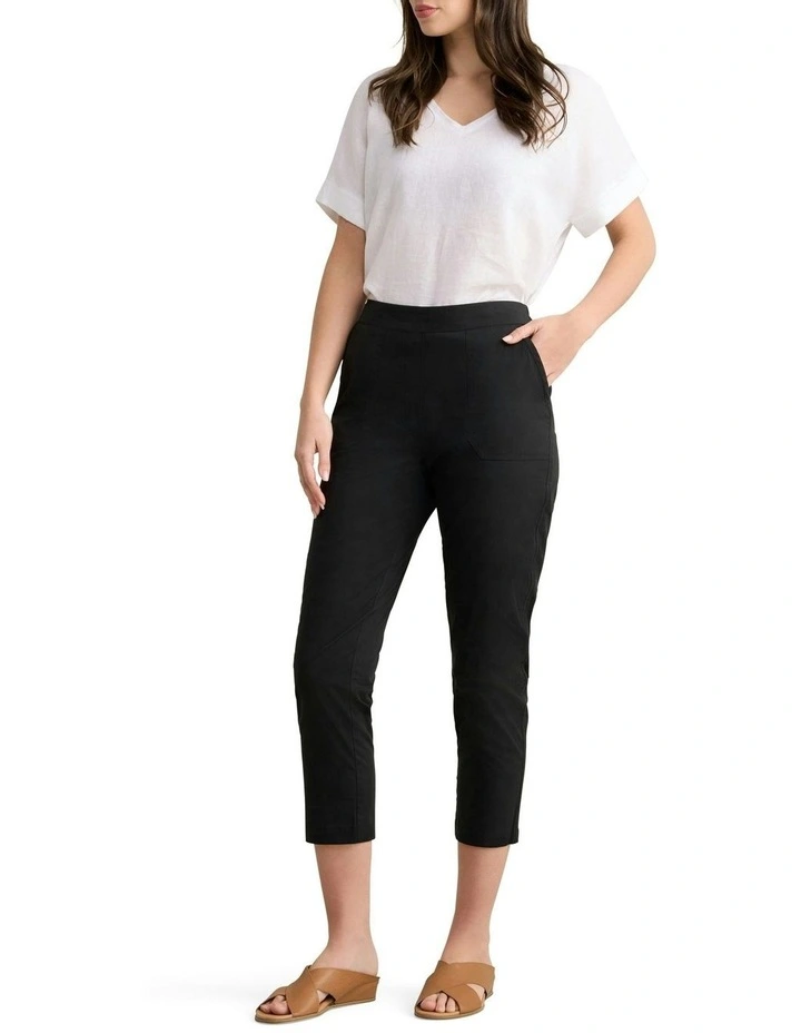 Lightweight Cotton Pant in Black image 3