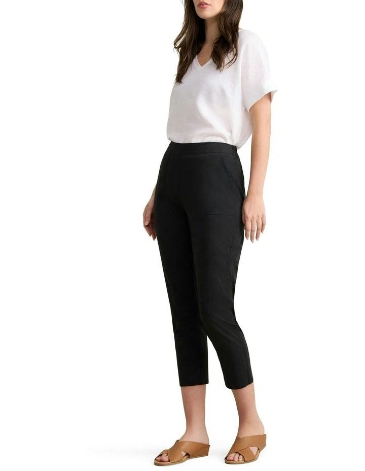 Lightweight Cotton Pant in Black image 4