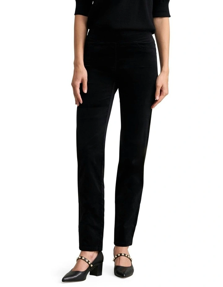 Bengajean Velvet Straight Leg in Black image 1