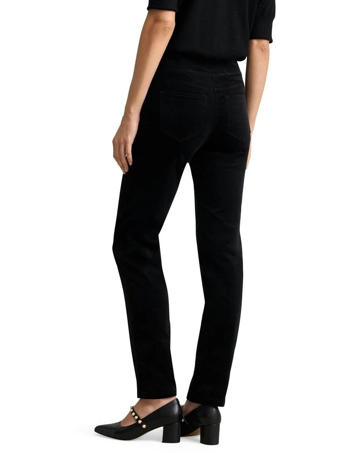 Bengajean Velvet Straight Leg in Black image 2