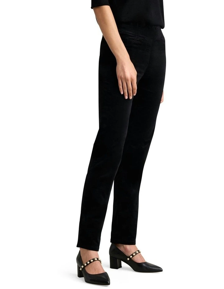 Bengajean Velvet Straight Leg in Black image 3