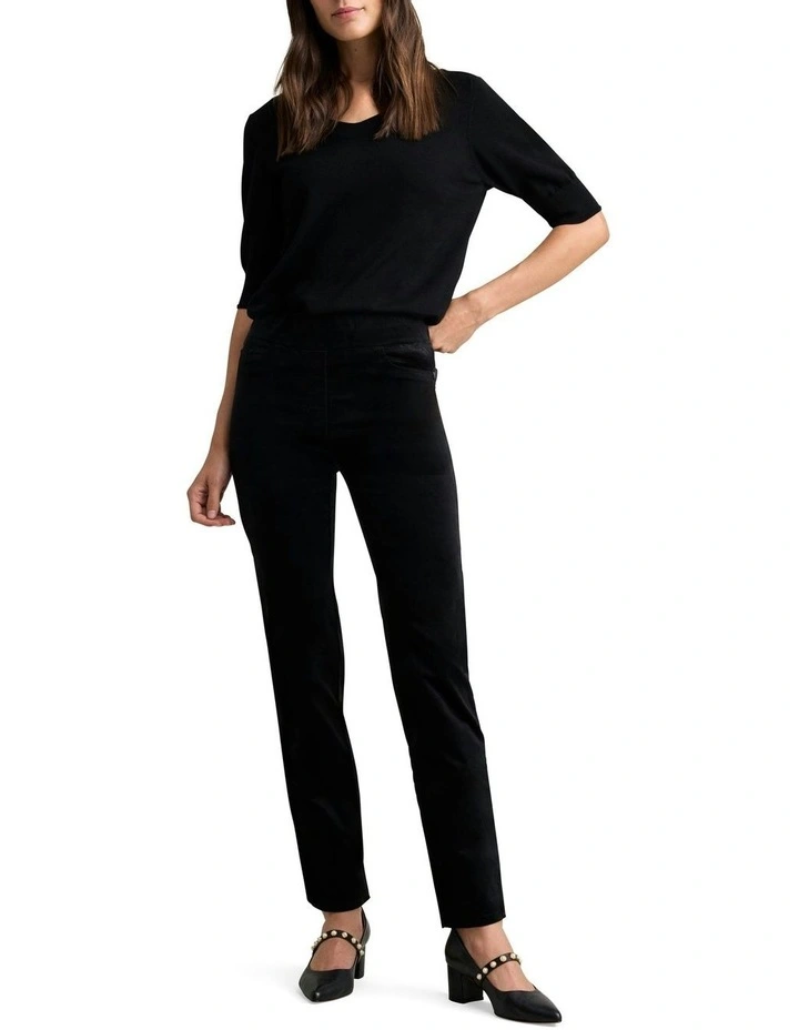 Bengajean Velvet Straight Leg in Black image 4