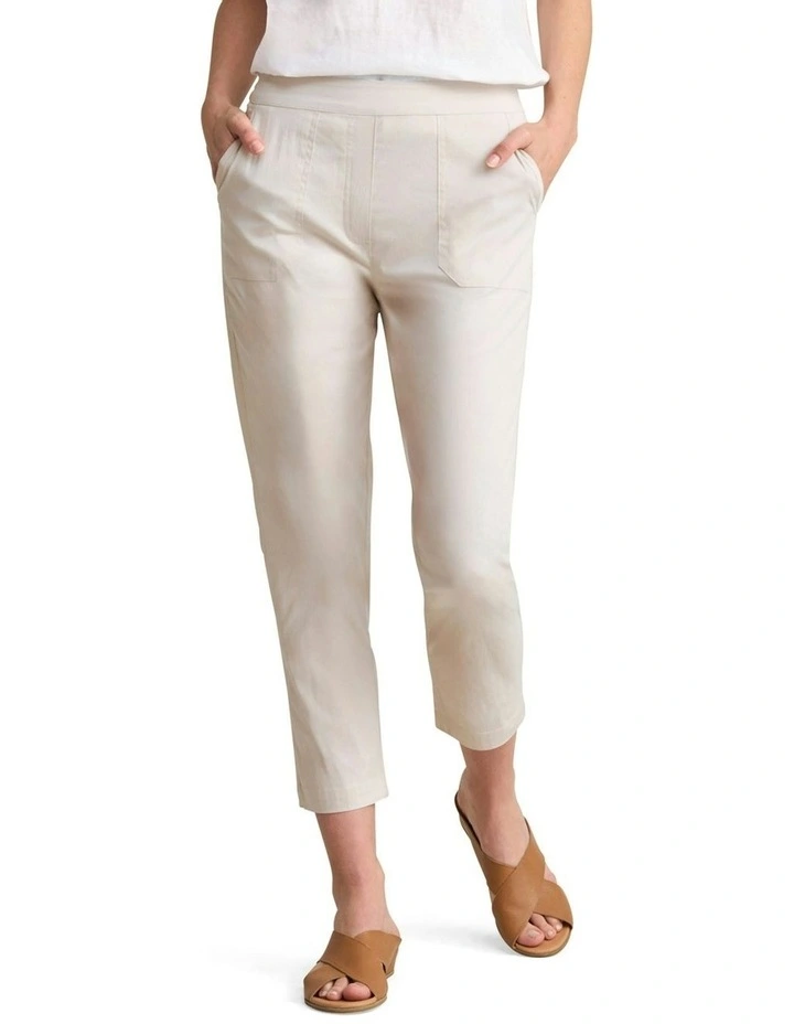 Lightweight Cotton Pant in Pebble image 1