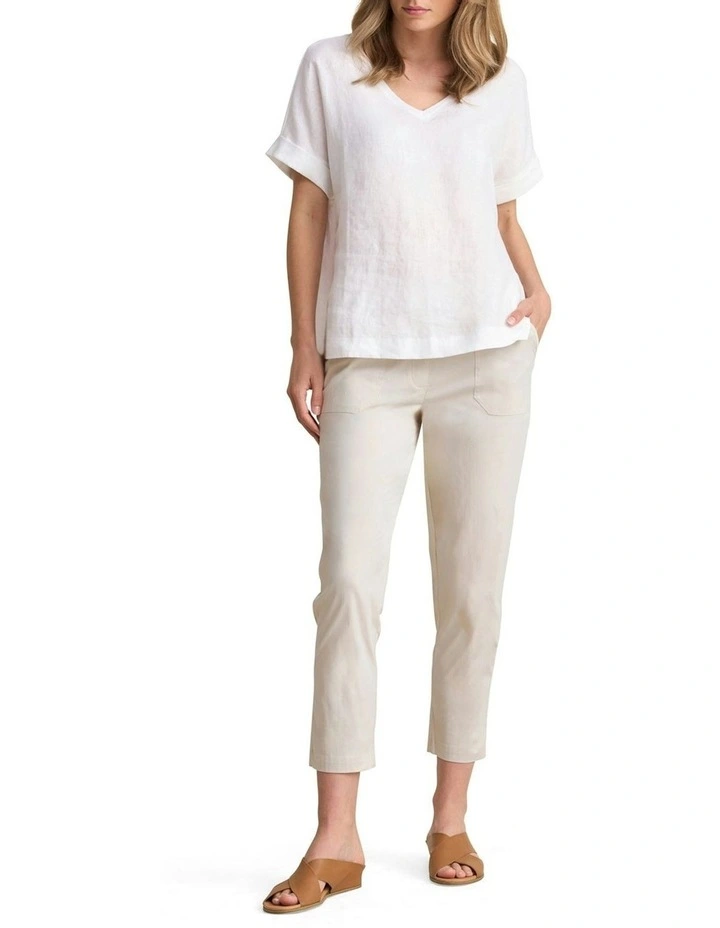 Lightweight Cotton Pant in Pebble image 2