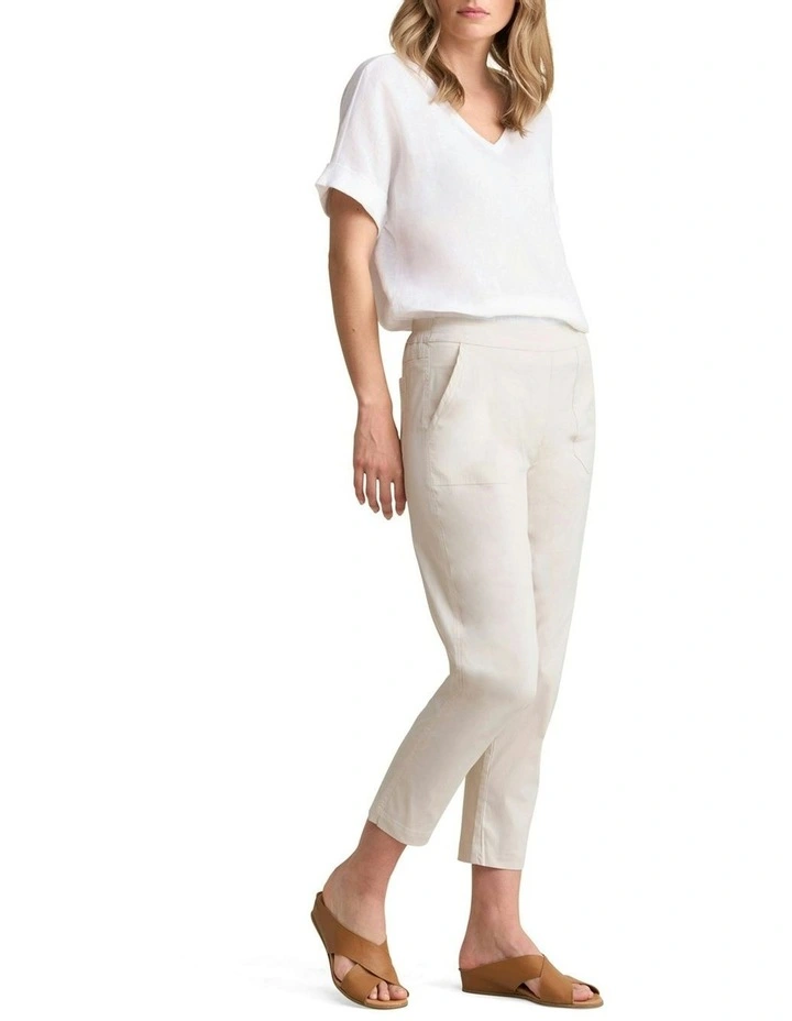 Lightweight Cotton Pant in Pebble image 4