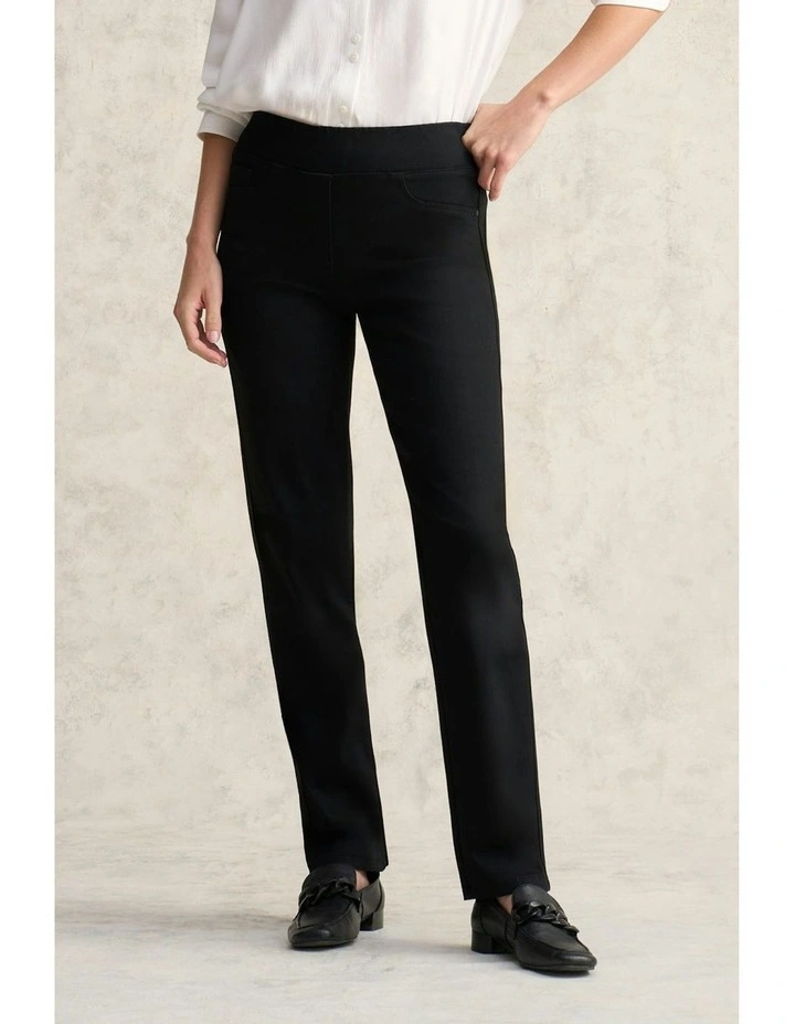 Straight Cashmere Feel Bengajean in Black image 1