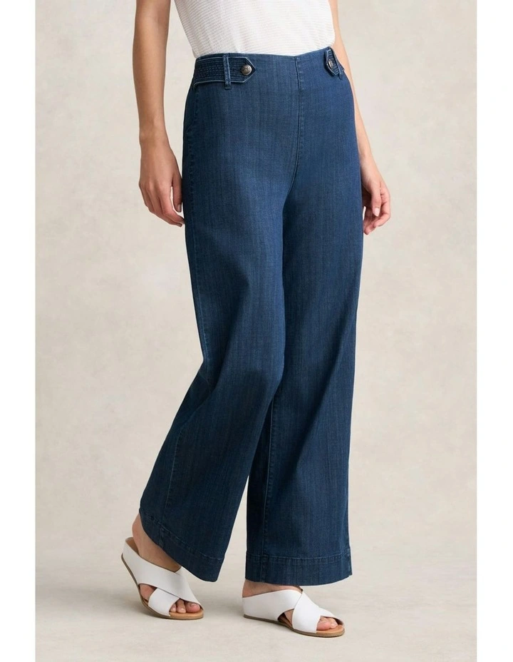 Wide Leg Jeans in Mid Blue Denim image 3