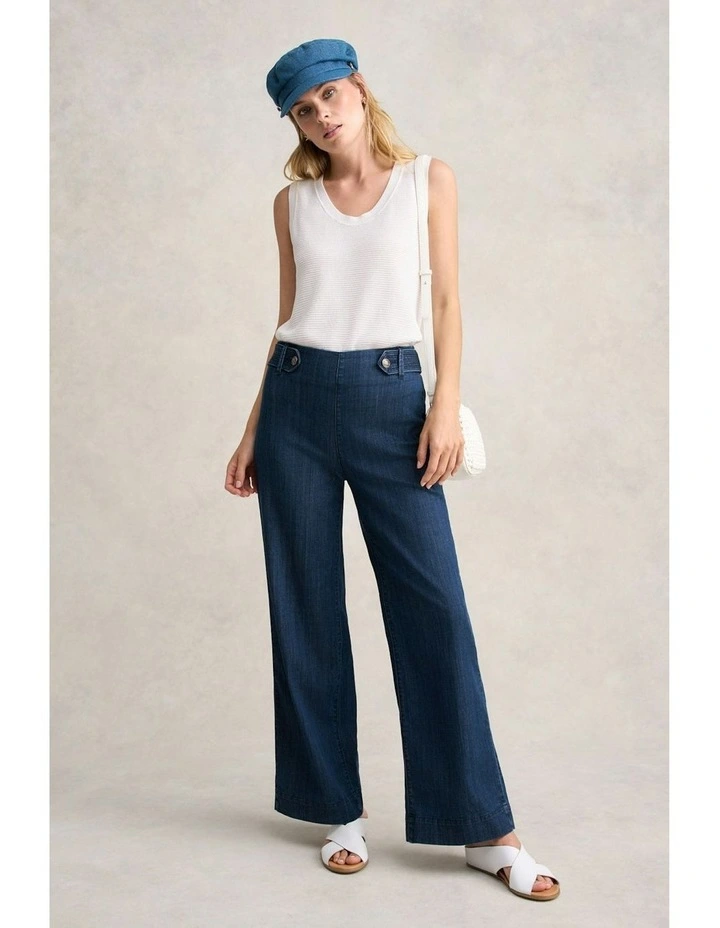 Wide Leg Jeans in Mid Blue Denim image 4