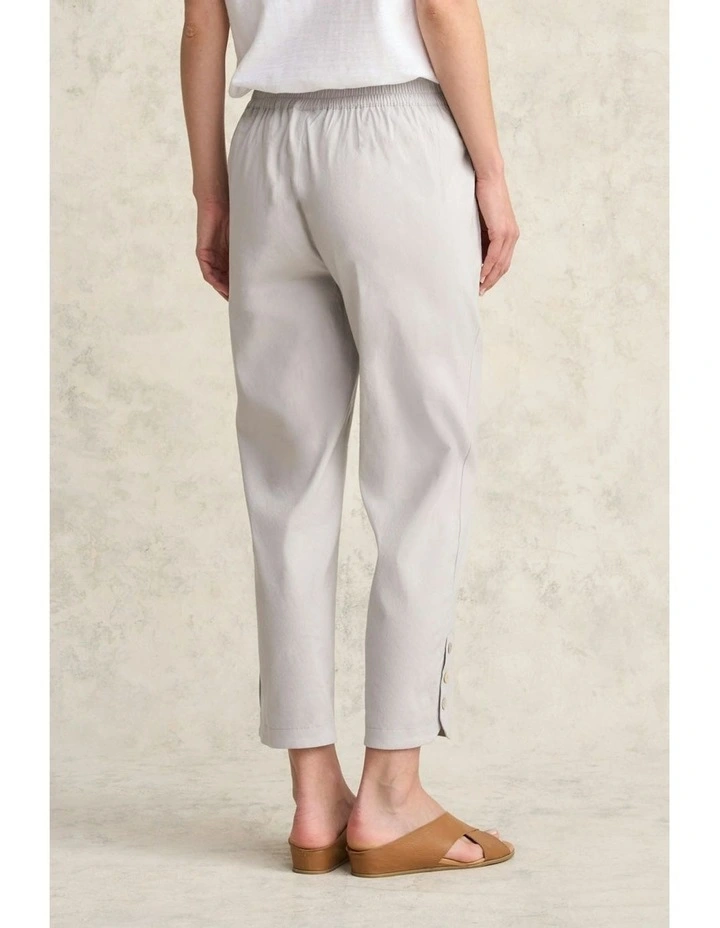 Curved Hem Linen Pant in Light Grey image 5