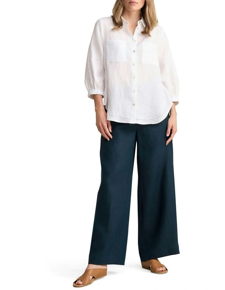 Essential Linen Shirt in White image 1