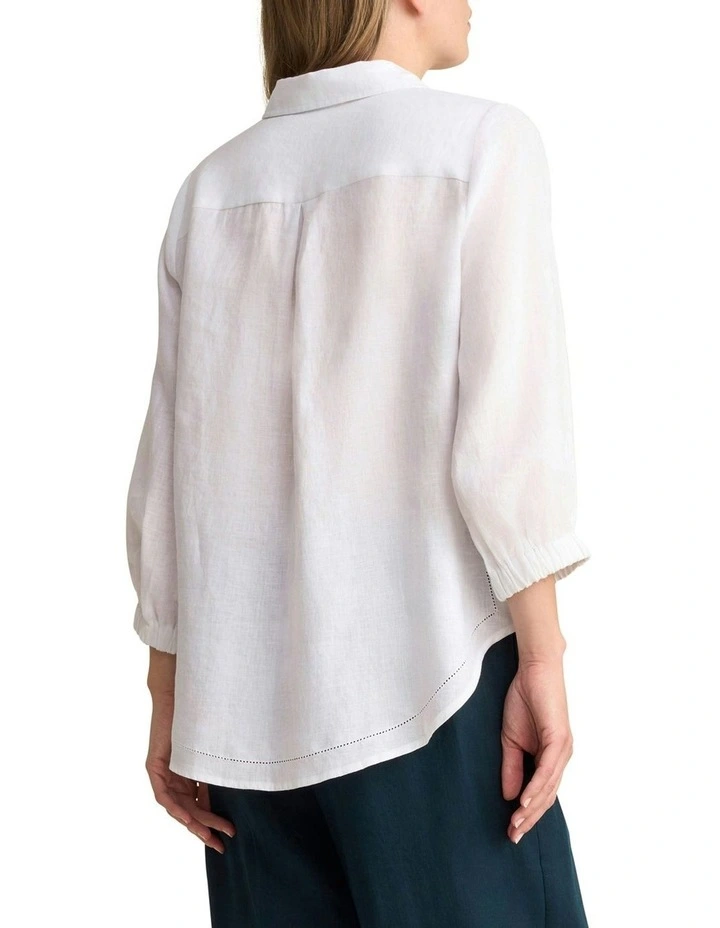 Essential Linen Shirt in White image 2