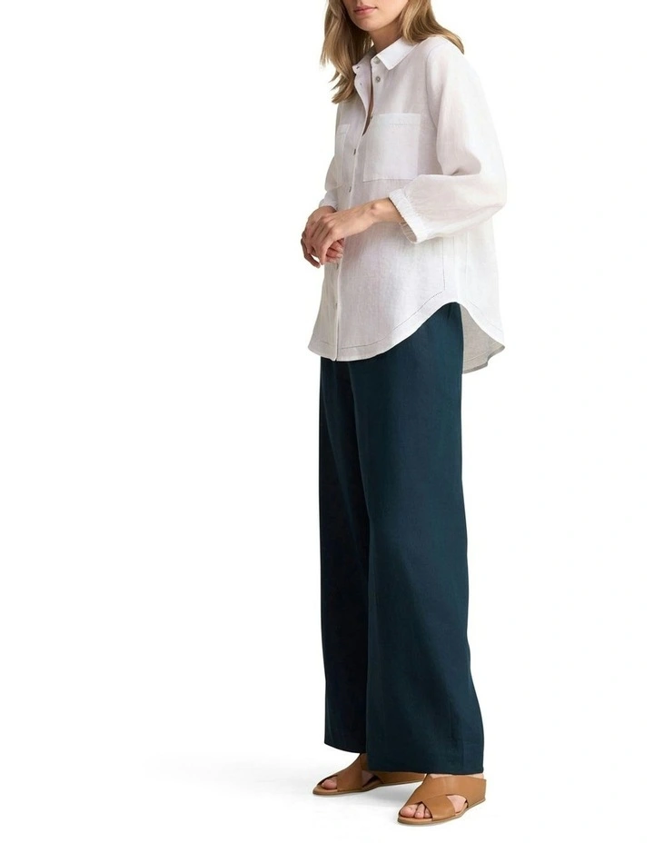 Essential Linen Shirt in White image 4