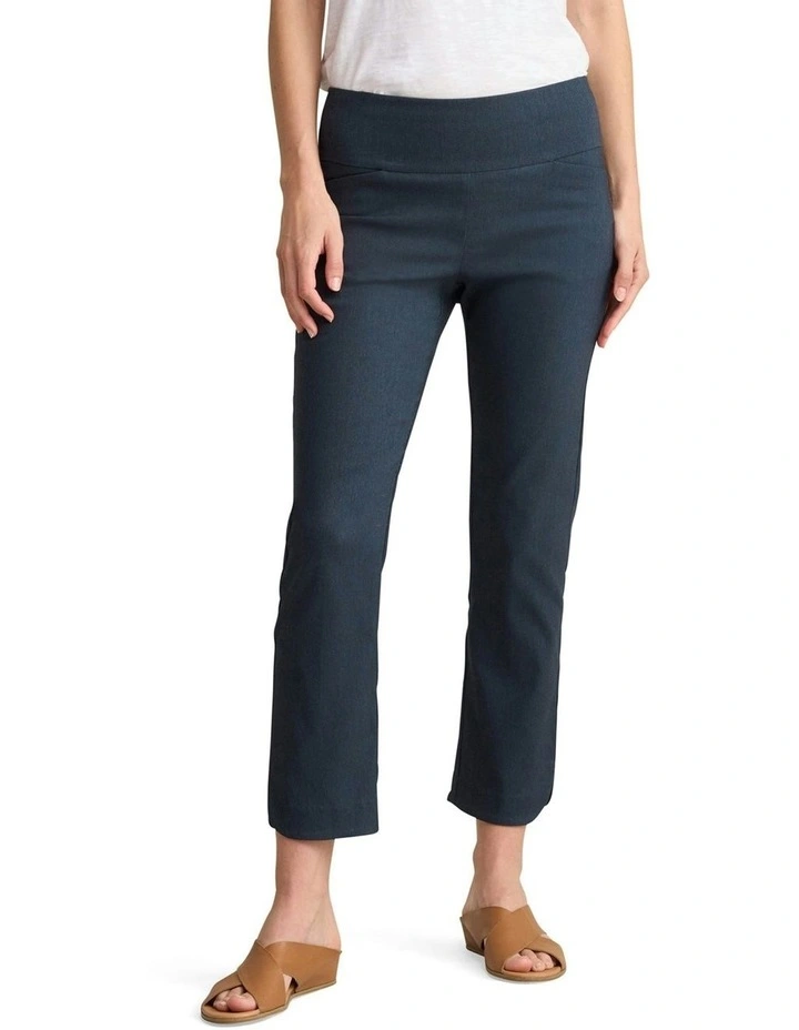 Curved Hem Pant in Navy Texture image 1