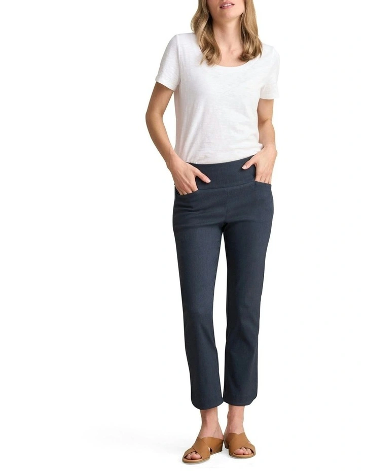 Curved Hem Pant in Navy Texture image 4
