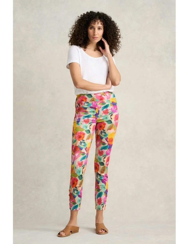 7/8th Button Detail Bengajean in Multi Roses Print image 1