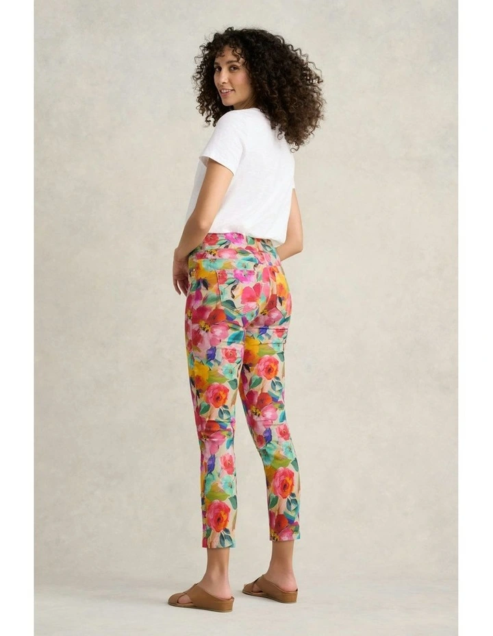 7/8th Button Detail Bengajean in Multi Roses Print image 2