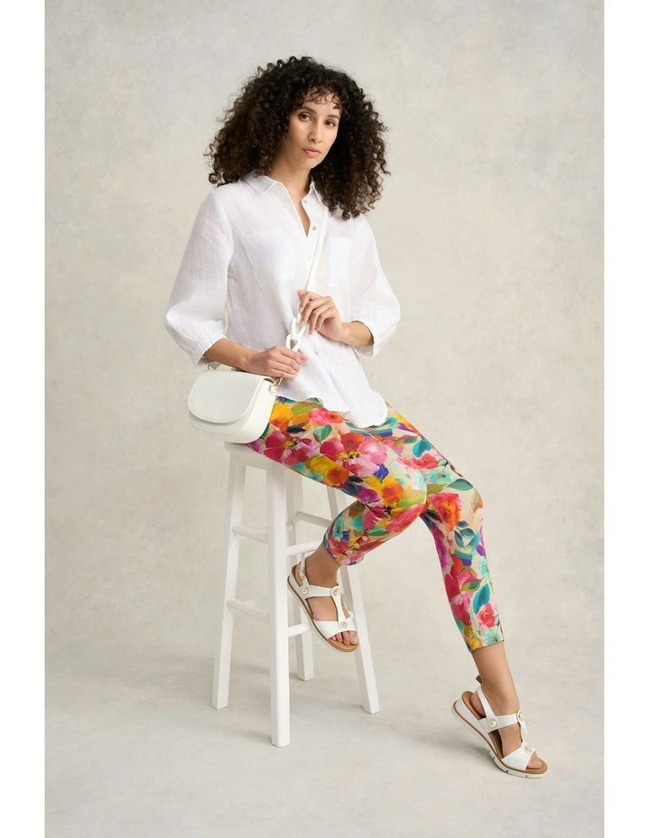 7/8th Button Detail Bengajean in Multi Roses Print image 3