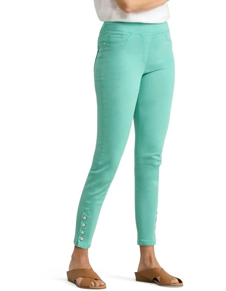 7/8th Button Detail Bengajean in Mint image 1