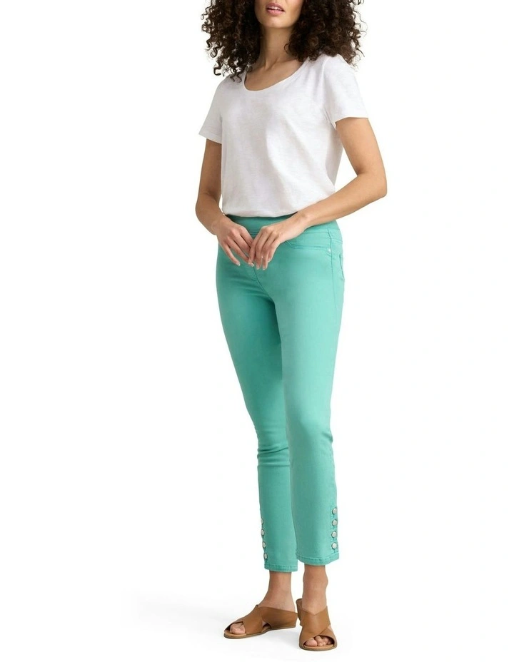 7/8th Button Detail Bengajean in Mint image 2