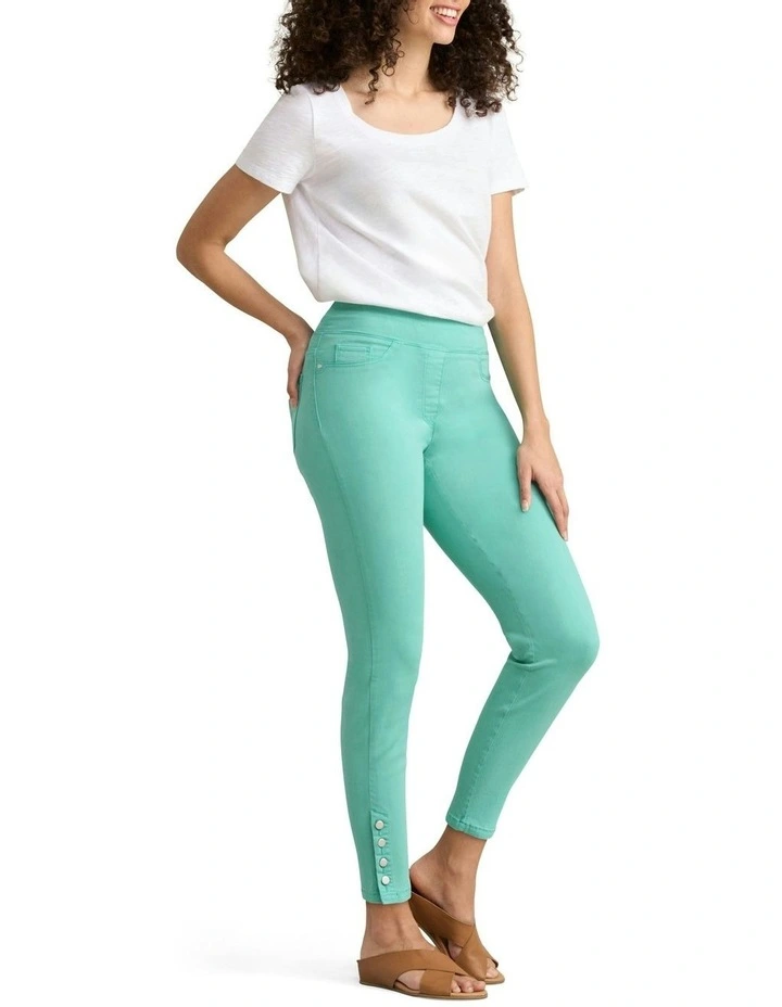 7/8th Button Detail Bengajean in Mint image 3